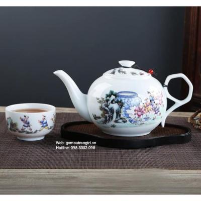BỘ ẤM CHÉN HOA DÂY